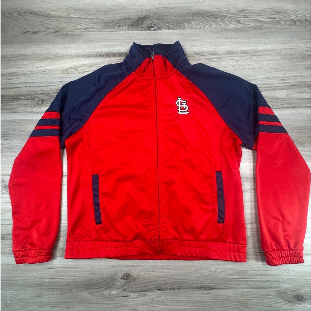 G-III Sports St Louis Cardinals MLB Track Jacket Mens XL Red‎ Navy Full Zip